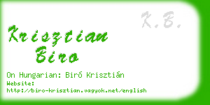 krisztian biro business card