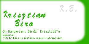 krisztian biro business card